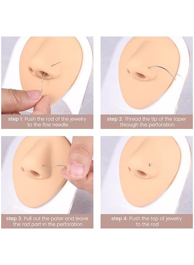 مجموعة 15 قطعة 20 جرام من حلقات الأنف المصنوعة من الفولاذ المقاوم للصدأ، لا تسبب الحساسية على شكل حرف L، مجوهرات ثقب الأنف للنساء والرجال - Image 5